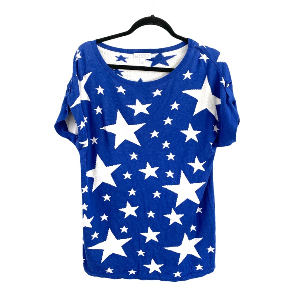 Joseph A Sweater blue white stars size L